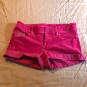 Pink velvet shorts